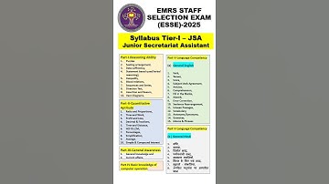 EMRS JSA TIER 1 SYLLABUS 2025 (JUNIOR SECRETARIAT ASSISTANT) #emrs #JSA #syllabus #emrssyllabus