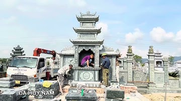 VIDEO quá trình Lắp dựng khu lăng mộ đá tại nghĩa trang Cồn Vàng - Tp Vinh - Nghệ An