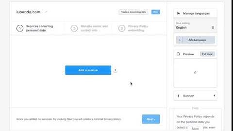 Privacy policy generation steps