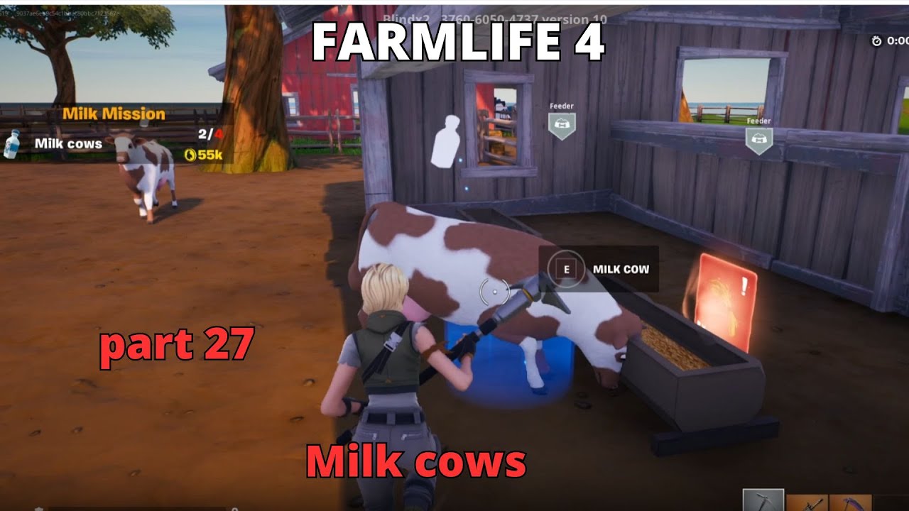 How to complete Milk cows / Milk cows on farmlife4 FORTNITE FARMLIFE 4 Piglet 8/10 part 27 TUTORIAL