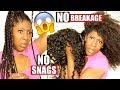 "CUTTING OUT MY BRAIDS" NATURAL HAIR ROUTINE!!! // No Breakage, Tangles, or Snags🙌🏾