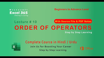Order of Operators in Excel 365 | Urdu/Hindi | E-Education with Umar Hameed | Beginners to Advance