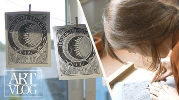 ART VLOG | Making my first Linoleum Prints | ep. 01
