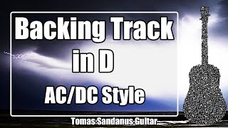 AC/DC Style Backing Track in D - Hard Rock Heavy Metal Guitar Jam Backtrack