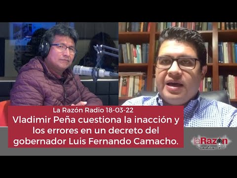 Vladimir Peña cuestiona la inacción y los errores en un decreto del gobernador Luis Fernando Camacho