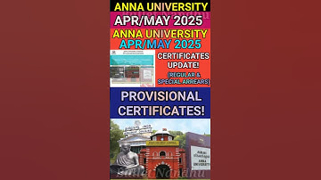 Anna University Provisional Certificate! #annauniversity #specialarrears#regular#certificates #r2021