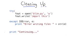 Cleaning Up - Intro to Computer Science