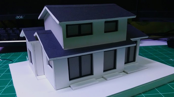 How To Make A House Model วิธีทำโมเดลบ้านจำลอง ทรงโมเดิร์น - Youtube