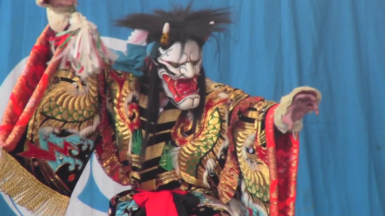 石見神楽 谷住郷神楽社中 塵輪 (郷土芸能) YouTube