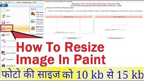 How to Resize Photo and Signature for SSC Online Application Using Paint