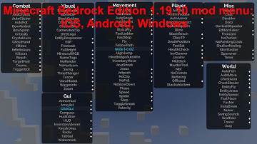 Minecraft Bedrock Edition 1.19 Mod Menu: IOS, Android, Windows