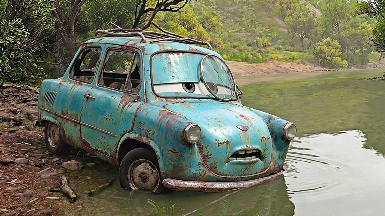 Starting & Test Driving Abandoned Professor Zundapp | Pixar Cars