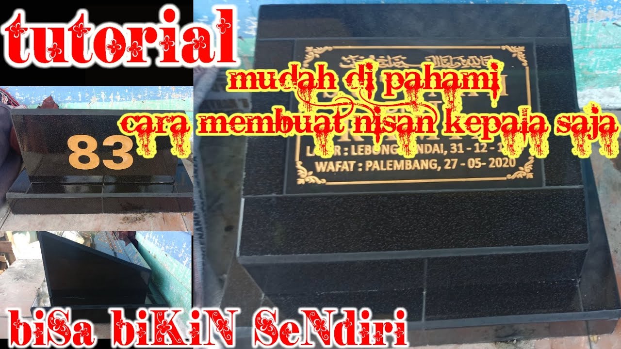 CARA MEMBUAT PLAKAT BATU NISAN DARI KERAMIK, PESAPURAN, KIJINGAN, RUMAH MAKAM