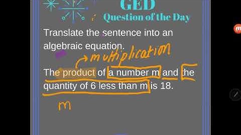 GED QOD: Writing Equations 3