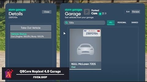 FiveM Garage Script | FiveM Parking Script #fivem #script #qbcore #garage