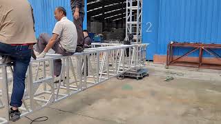 motor hoisting fork truss and loading test