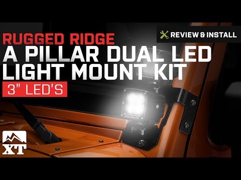 Jeep Wrangler Rugged Ridge A Pillar Dual LED Light Mount Kit (2007-2017 JK) Review & Install