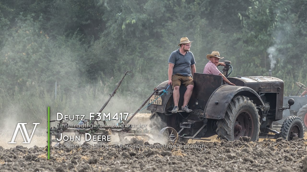 Deutz F3M417 + John Deere 3schar Beetpflug - Ackern · ploughing