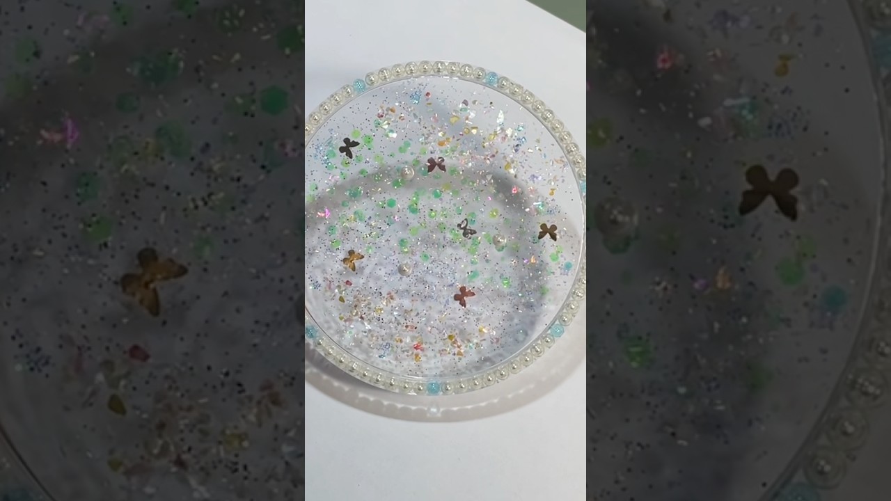 【UVレジン】2液性レジンにハマりました😄プレート２作目♪ダイソー2液性レジン