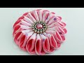 DIY RIBBON FLOWER / GROSGRAIN FLOWERS TUTORIAL / KANZASHI FLOWER