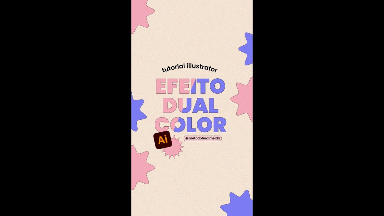 EFEITO DUAL COLOR -Tutorial Illustrator #tutorialdesigner #illustrator #shorts #tutorialadobe #adobe