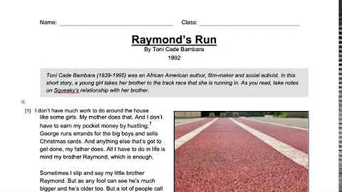 "Raymond's Run" Read Aloud