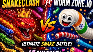 🔥 SnakeClash VS Worm Zone.io | Ultimate Snake Battle | Who Wins?#gaming #wormszone#youtubeshorts#1k screenshot 3