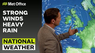 13/07/23 – Heavy rain and strong winds – Evening Weather Forecast UK – Met Office Weather image