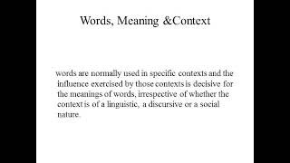 Lexical Semantics