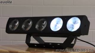 Eurolite LED BB-5 bar LED-valopalkki 5x CREE XM-L 7W LEDiä kylmä valkoinen (6300-7000K) 1.5°