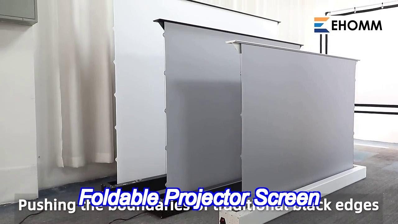 ultra quiet electric floor rising projector screen , cbsp material tensioned projector screen
