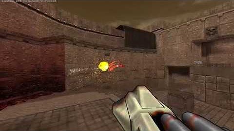 Quake 2 - Mid air rocket on q2rdm2