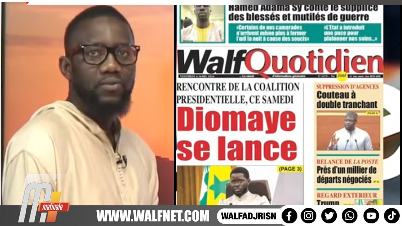 Revue de presse en WOLOF du 06 Mars 2026 sur walfadjri avec Oumar Gueye