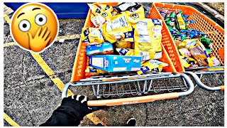 DUMPSTER DIVING - BIG LOTS LEFT ME 2 FULL CARTS OF FOOD! screenshot 5