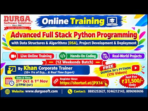 Advanced Full Stack Python Programming (12 Weekends Batch) Online Training @ DURGASOFT