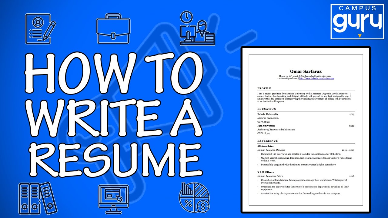 youtube how to write a resume