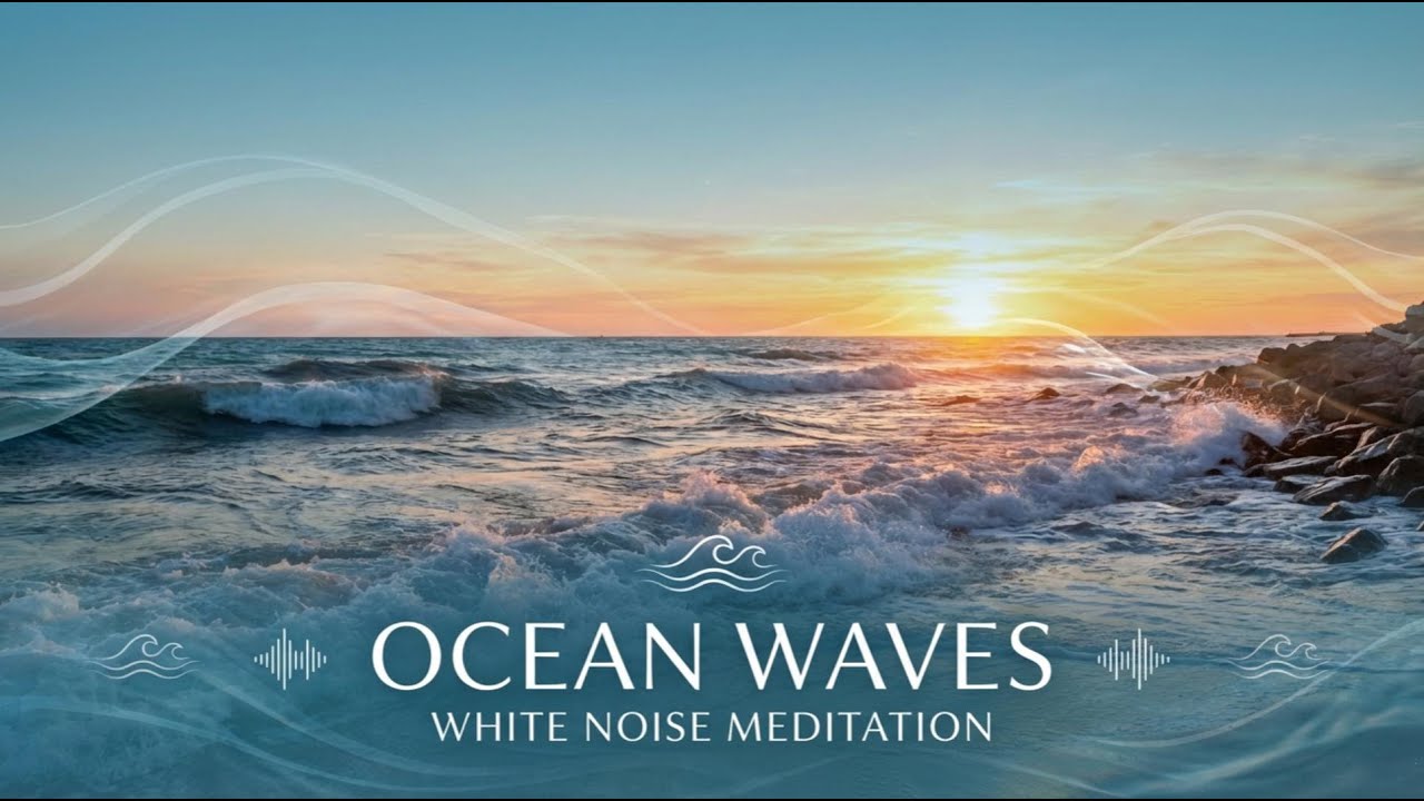 3H Ocean Waves at Sunset | Gentle Beach Waves for Deep Sleep