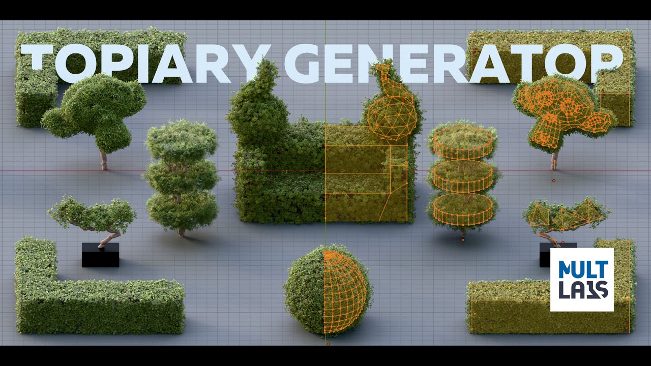 Geometry nodes setup for Blender: Topiary Generator