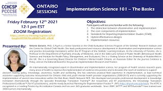 Feb 2021 CCHCSP ON Session - Implementation Science 101