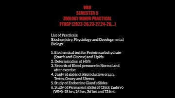 Zoology Minor practical #vbu Semester 5 (MN-1C) 2022-26,2023-27..#fyugp #nep2020 #vbu #zoology #bsc