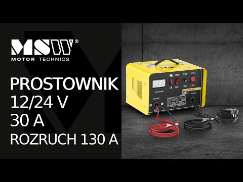 Випрямляч MSW S-CHARGER-50A - 12/24 В - 30 А - пусковий 130 А - перемикач напруги, видео 1