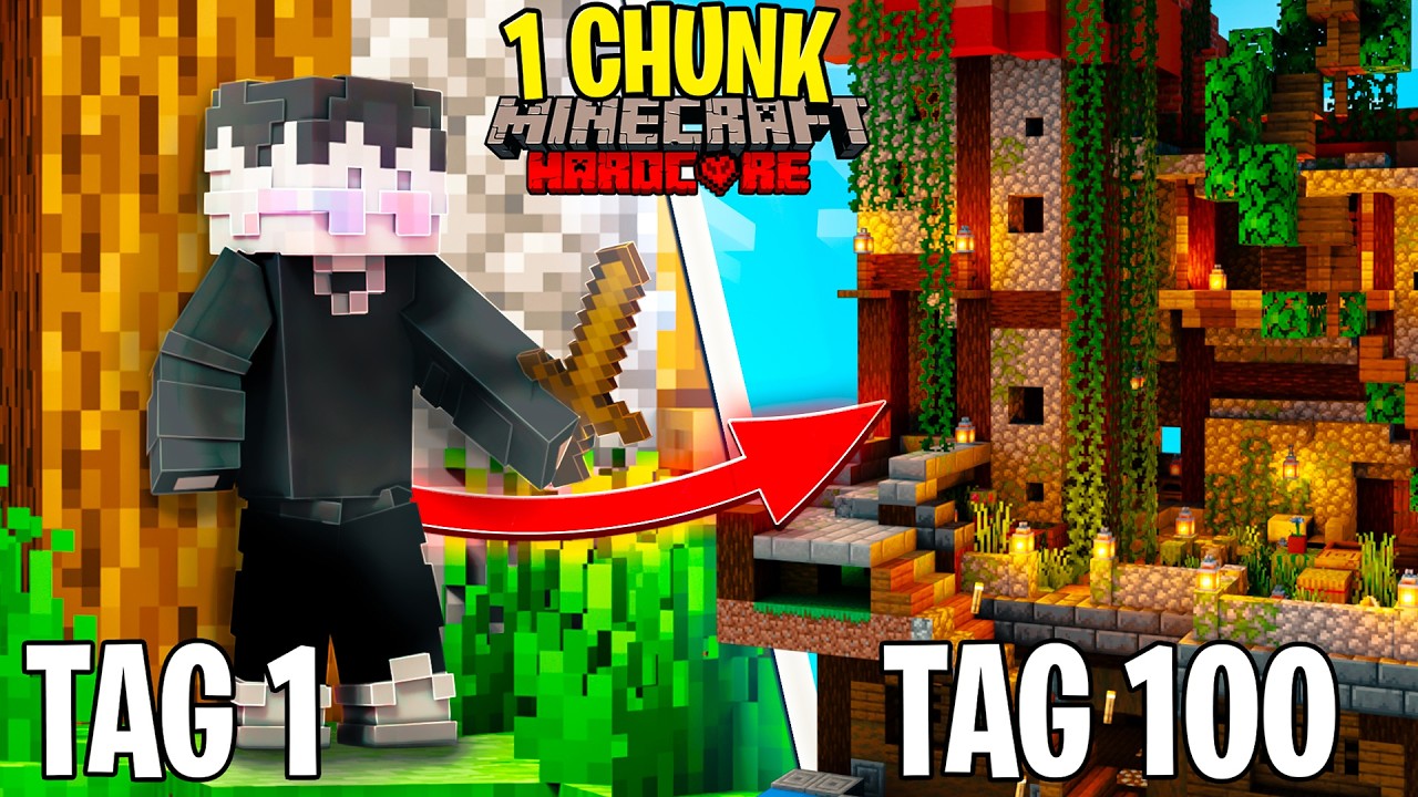 Ich überlebe 100 Tage in Minecraft HARDCORE auf einem EINZIGEM Chunk (DUO)