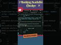 Booking Availability Checker in JS🔥💯|| #javascript #frontendcourse #webdevelopmet #programming