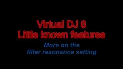 VDJ8 - More on the filter resonance setting