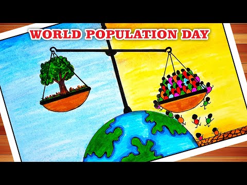 World Population Day Easy Drawing | World Population Day Poster | World Population Day Chart