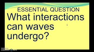 Lesson 3 Part 1- The Interactions of Waves
