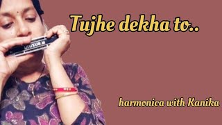 Tujhe Dekha To Kumar Sanu And Lata Mangeshkar Harmonica Cover Kanika  viral harmonica 