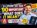 90 IMPORTANT “WHAT DOES IT MEAN” WORDS FOR THE U S CITIZENSHIP TEST 2026 | REPEAT TWICE (PART 1/3)