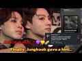 Finally, Jungkook gave a hint... JIKOOK IS REAL...!!!..🌈️💜️💛 #bts #jimin #jungkook #jikook #kookmin