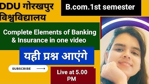 DDU | Complete elements Of Banking & Insurance in One Video